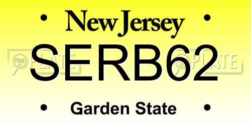 SERB62 New Jersey License Plate