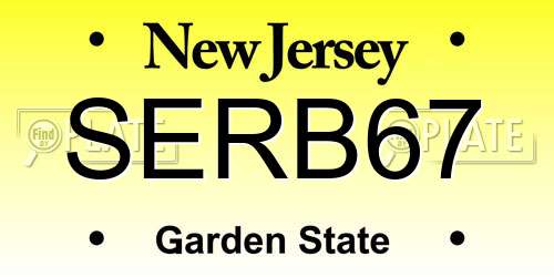 SERB67 New Jersey License Plate