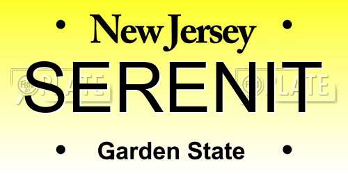 SERENIT New Jersey License Plate