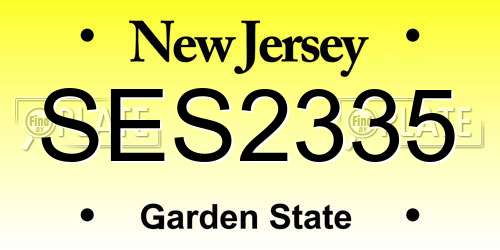 SES2335 New Jersey License Plate