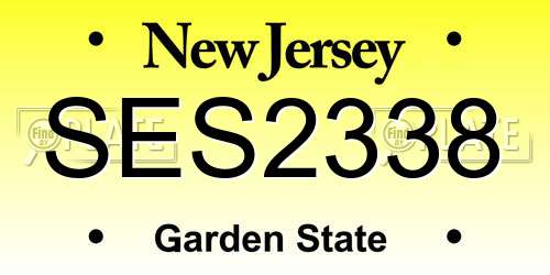 SES2338 New Jersey License Plate