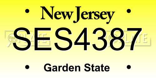 SES4387 New Jersey License Plate