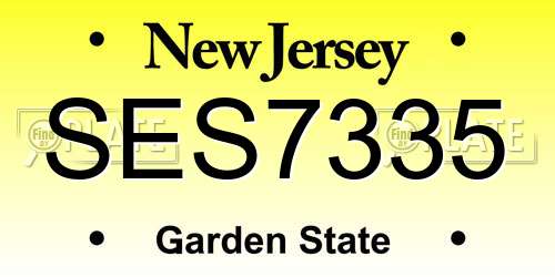 SES7335 New Jersey License Plate