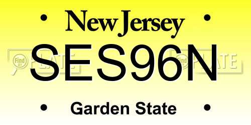 SES96N New Jersey License Plate