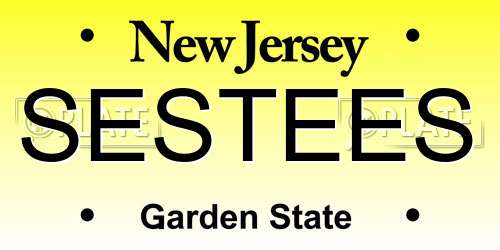 SESTEES New Jersey License Plate