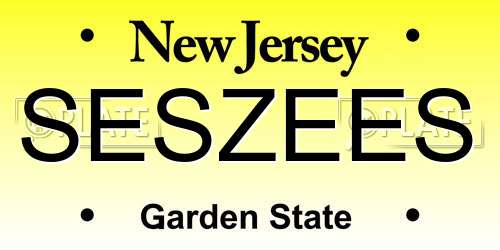 SESZEES New Jersey License Plate