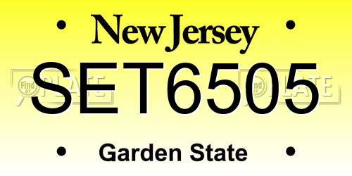 SET6505 New Jersey License Plate