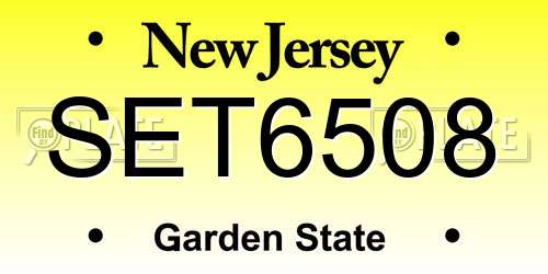 SET6508 New Jersey License Plate