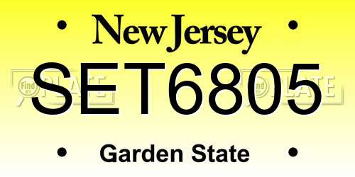 SET6805 New Jersey License Plate