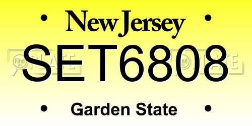 SET6808 New Jersey License Plate