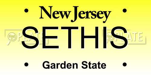 SETHIS New Jersey License Plate