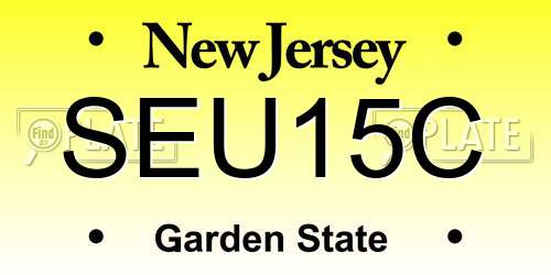 SEU15C New Jersey License Plate