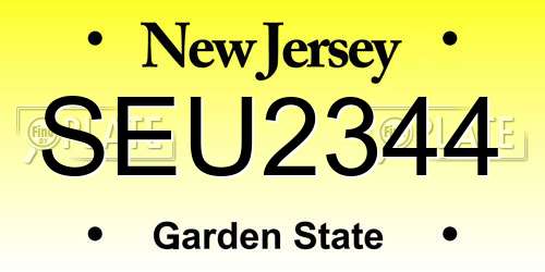 SEU2344 New Jersey License Plate