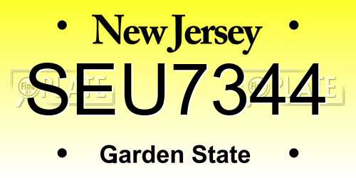 SEU7344 New Jersey License Plate