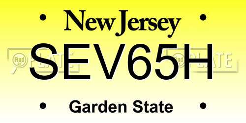 SEV65H New Jersey License Plate