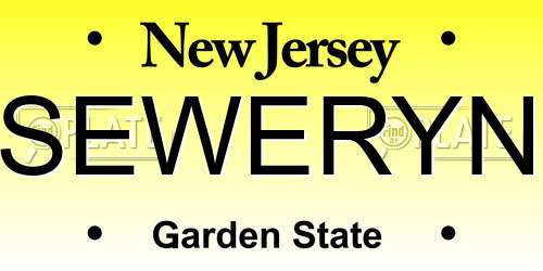 SEWERYN New Jersey License Plate