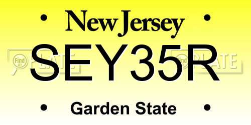SEY35R New Jersey License Plate