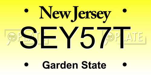 SEY57T New Jersey License Plate
