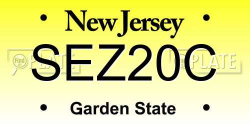 SEZ20C New Jersey License Plate