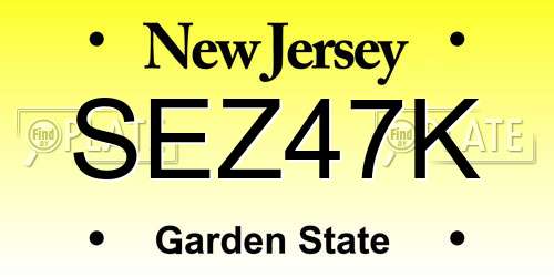 SEZ47K New Jersey License Plate