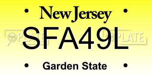 SFA49L New Jersey License Plate