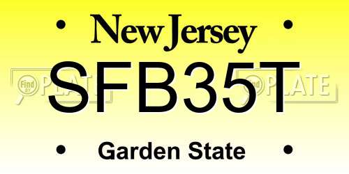 SFB35T New Jersey License Plate