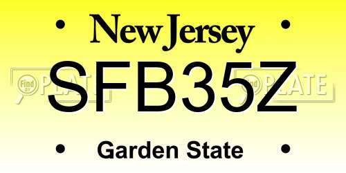 SFB35Z New Jersey License Plate