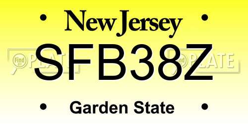 SFB38Z New Jersey License Plate