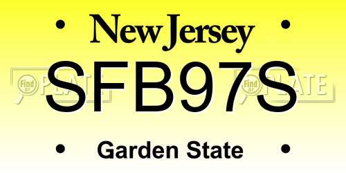 SFB97S New Jersey License Plate