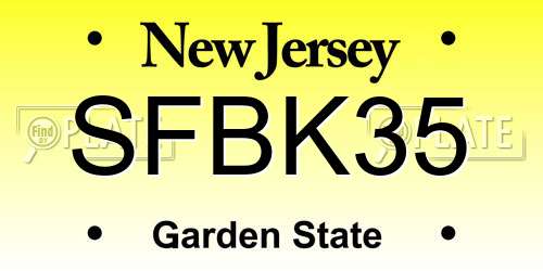 SFBK35 New Jersey License Plate