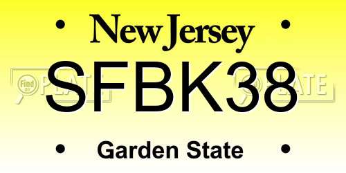 SFBK38 New Jersey License Plate
