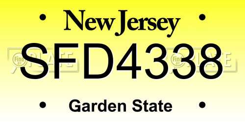 SFD4338 New Jersey License Plate