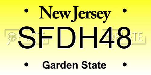 SFDH48 New Jersey License Plate