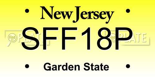 SFF18P New Jersey License Plate
