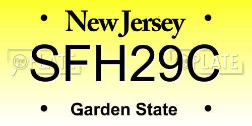 SFH29C New Jersey License Plate