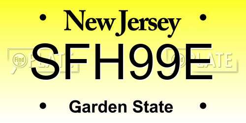 SFH99E New Jersey License Plate