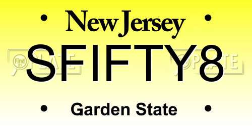SFIFTY8 New Jersey License Plate