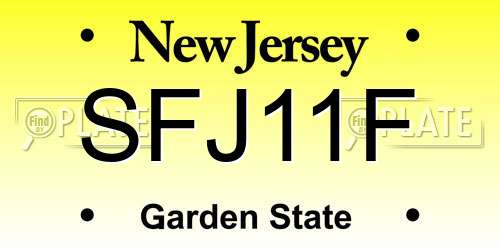 SFJ11F New Jersey License Plate