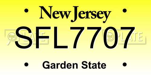 SFL7707 New Jersey License Plate