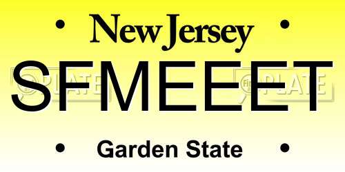 SFMEEET New Jersey License Plate