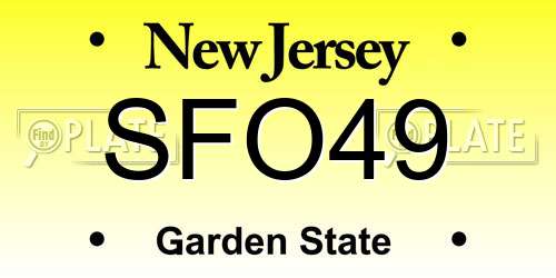 SFO49 New Jersey License Plate