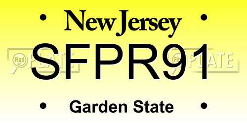SFPR91 New Jersey License Plate