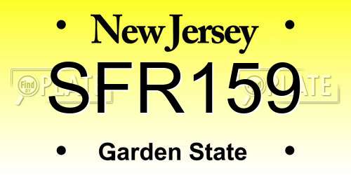 SFR159 New Jersey License Plate