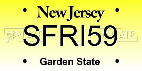 SFRI59 New Jersey License Plate