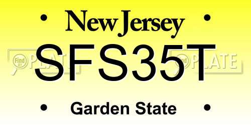 SFS35T New Jersey License Plate