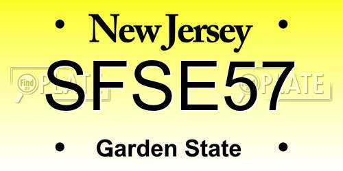 SFSE57 New Jersey License Plate
