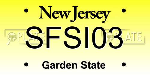 SFSI03 New Jersey License Plate