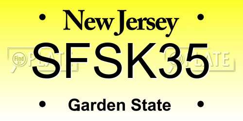 SFSK35 New Jersey License Plate