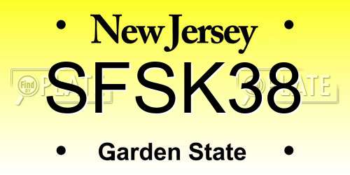 SFSK38 New Jersey License Plate