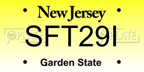 SFT29I New Jersey License Plate